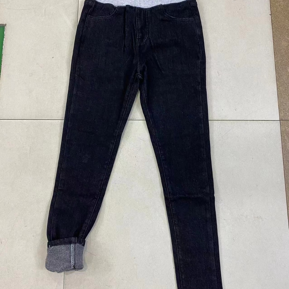 black fleece jeans